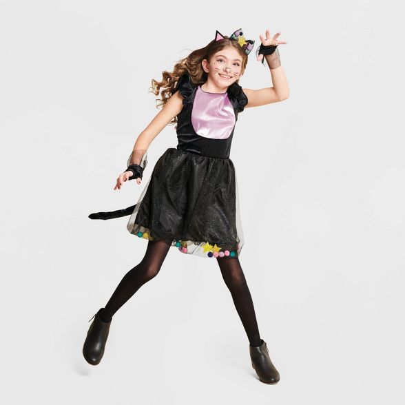 Kids' Cat Halloween Costume Dress Black with Headband - Hyde & EEK! Boutique™ | Target