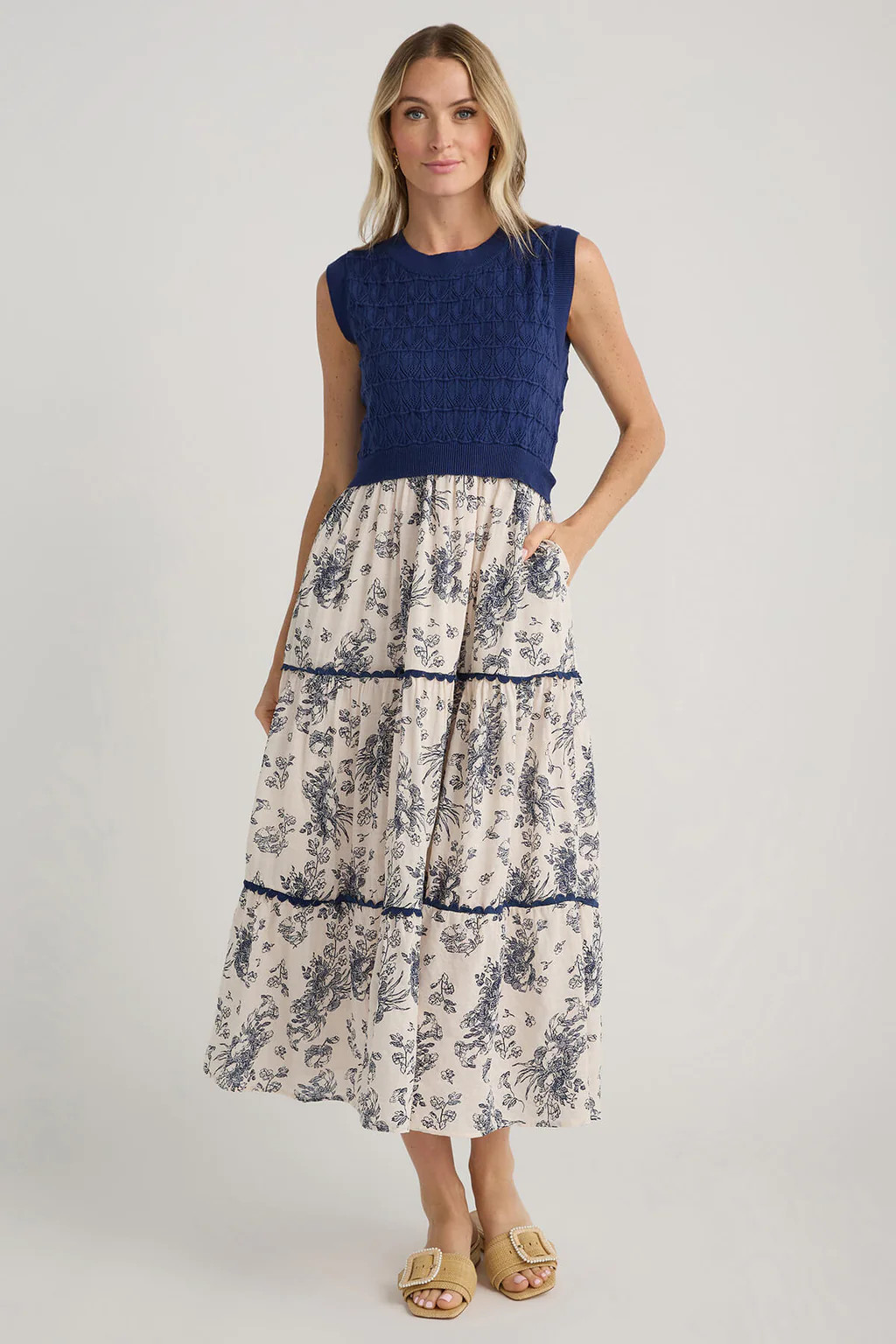 &amp; Merci Knit/Print Combo Dress | Social Threads