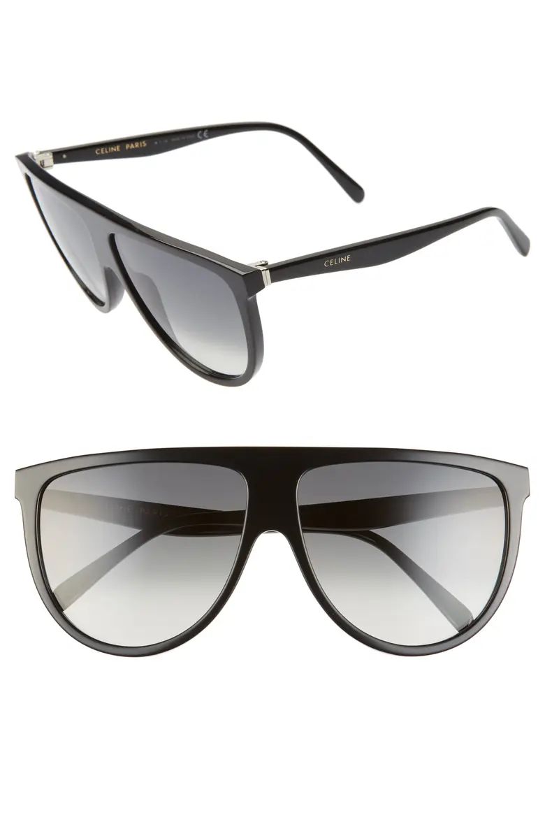 62mm Oversize Flat Top Sunglasses | Nordstrom