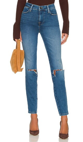 Le High Triple Needle Skinny in Wine Ridge Rips | Revolve Clothing (Global)