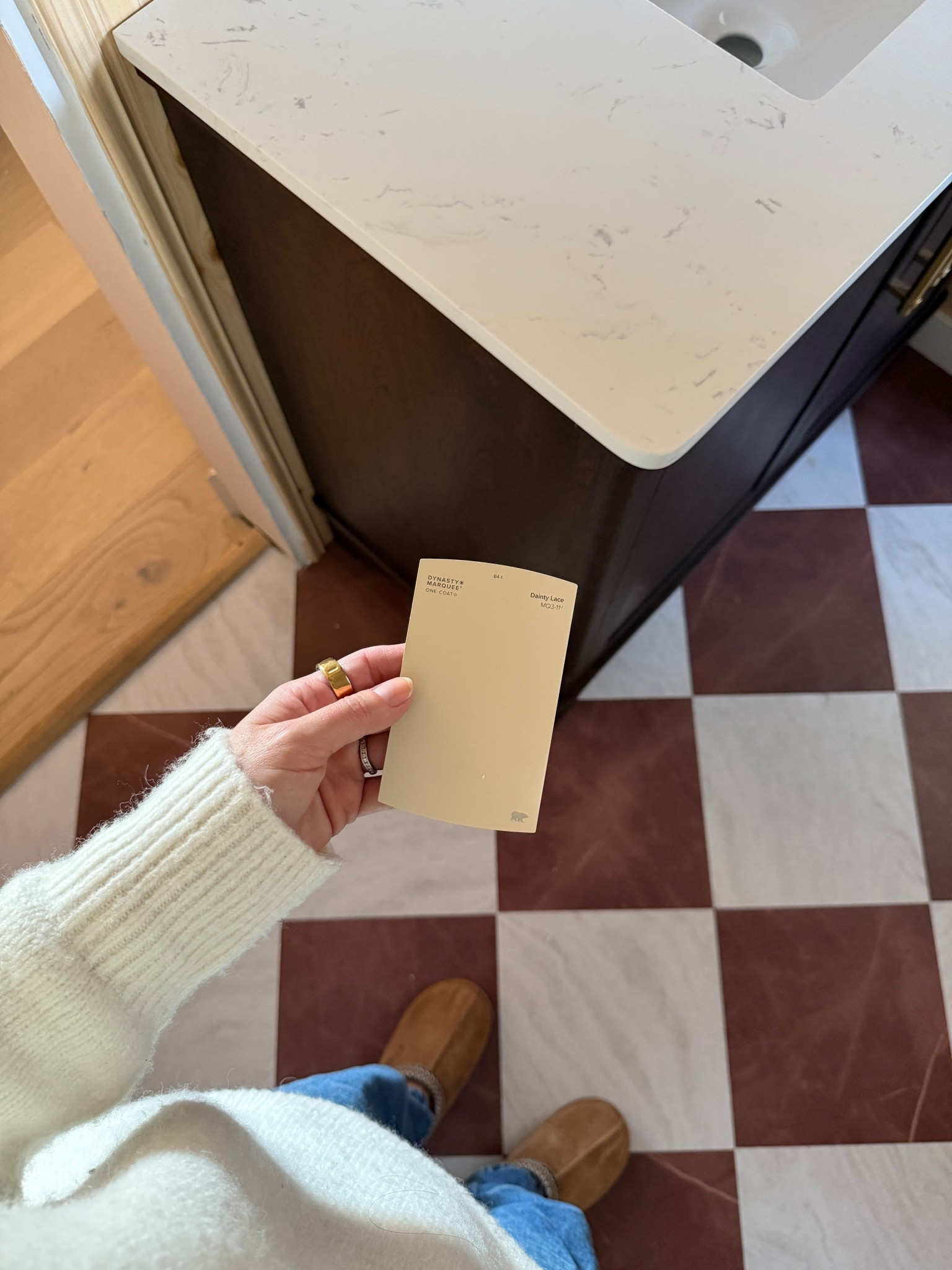 Those floors and this paint color, Dainty Lace by Behr 

#LTKHome