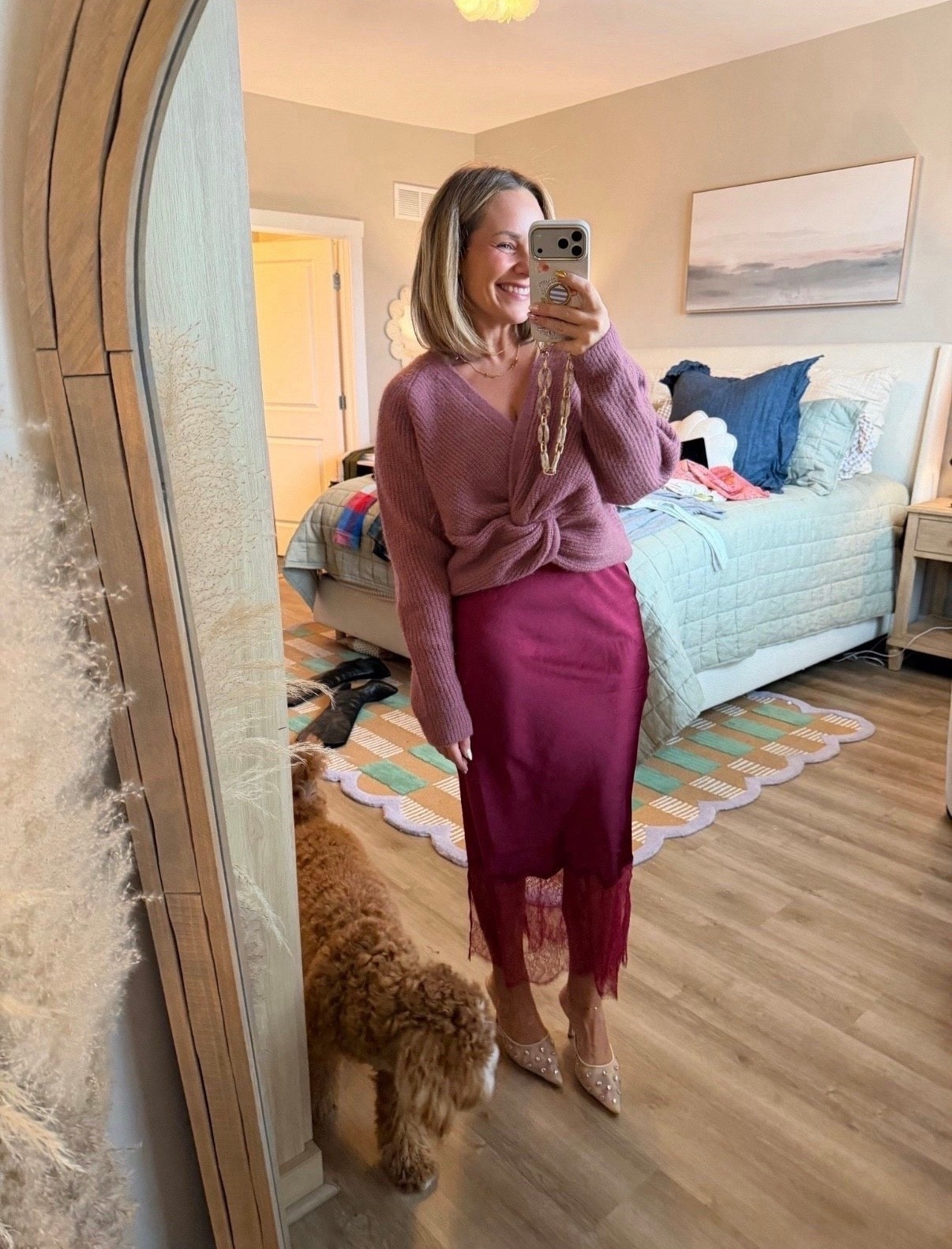 Holiday outfit idea you can actually move in ✨
This cozy wrap sweater + satin lace skirt combo is so flattering and easy to dress up or down. Perfect for holiday dinners, school events, or a casual festive night out.
Linked the exact sweater, skirt, and heels on LTK 🤍


holiday outfit, winter outfit, satin skirt outfit, cozy sweater outfit, festive look, mom holiday style

#LTKSeasonal #LTKPetite #LTKHoliday