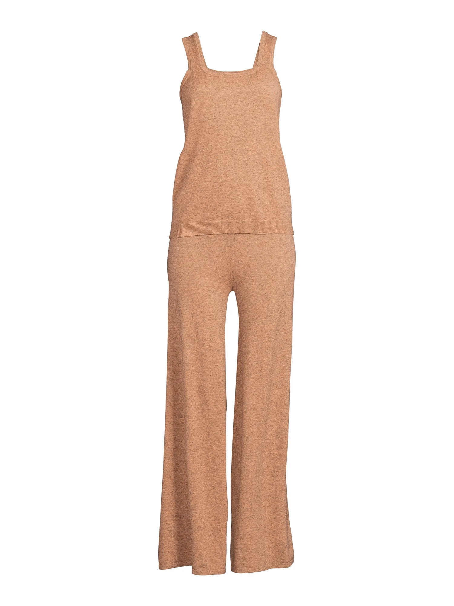 Time and Tru Women's Sweater Tank Top and Wide Leg Pants, 2-Piece Set - Walmart.com | Walmart (US)