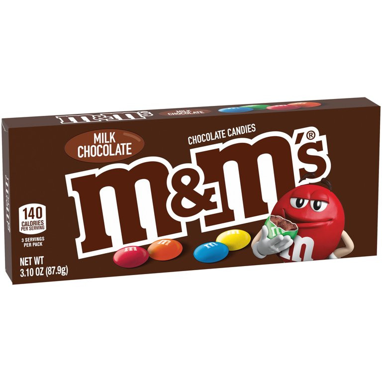 M&M'S, Milk Chocolate Candy Movie Theater, 3.1 Oz | Walmart (US)