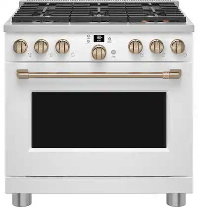 Café - 6.2 Cu. Ft. Freestanding Gas Convection Range with 6 Burners, Customizable - Matte White | Best Buy U.S.