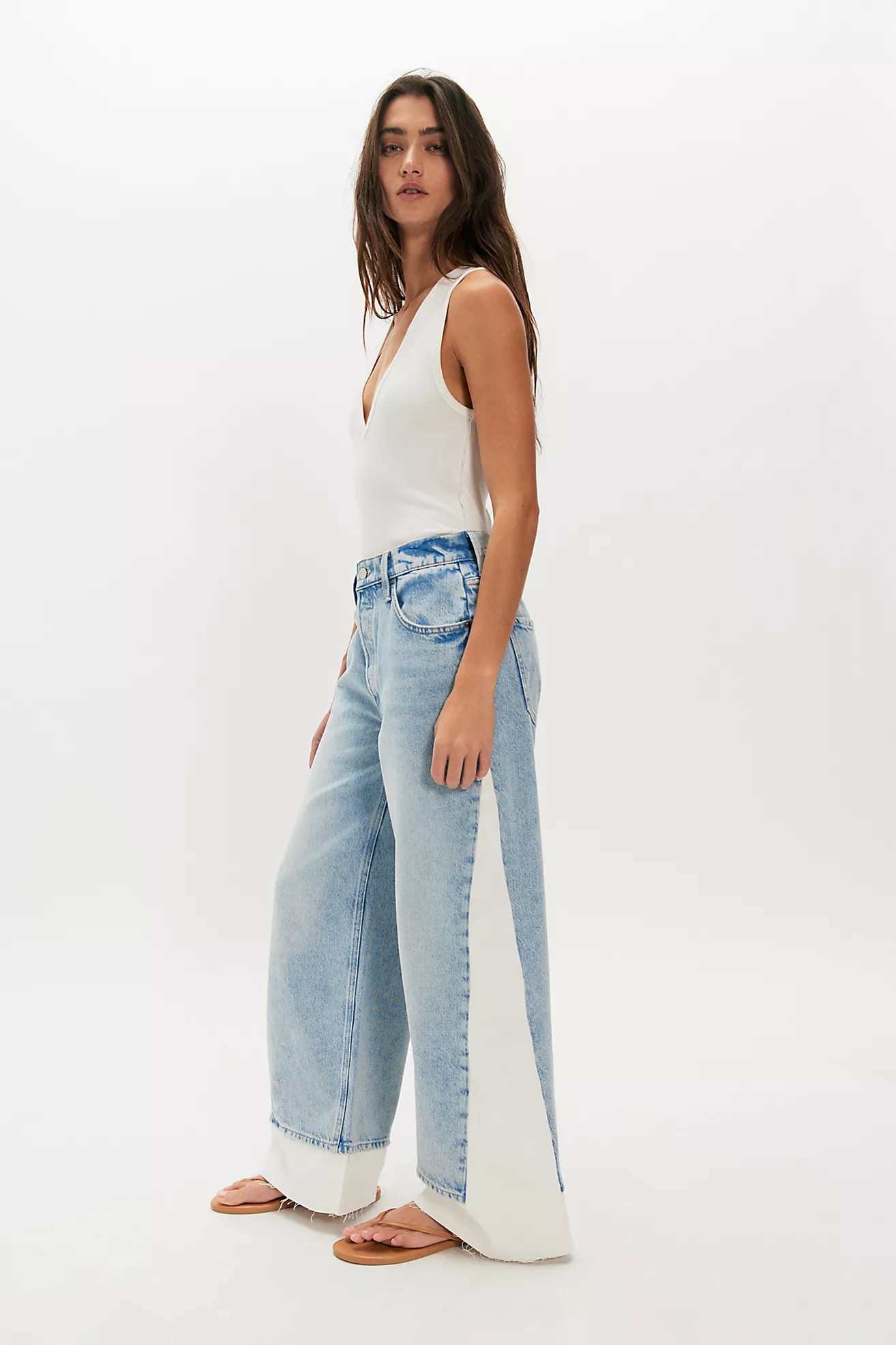 MOTHER The Nacho Double Dip Nerdy Fray Jeans | Free People (Global - UK&FR Excluded)