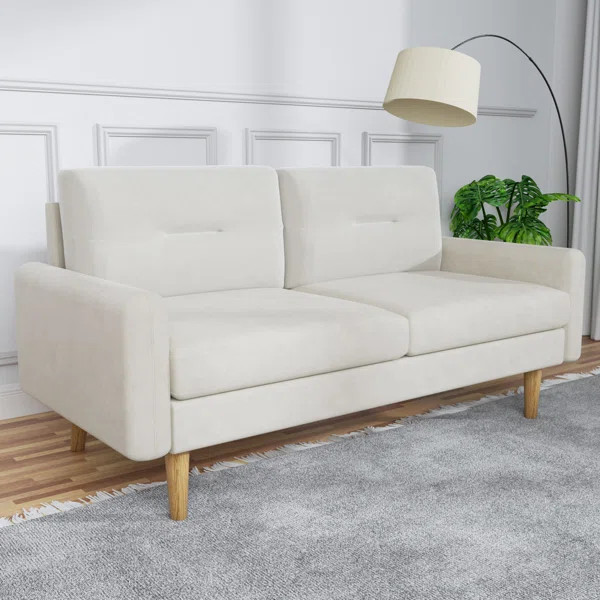 Deyra Velvet Small Loveseat Sofa Couch for Living Room, Tool-Free Assembly | Wayfair North America