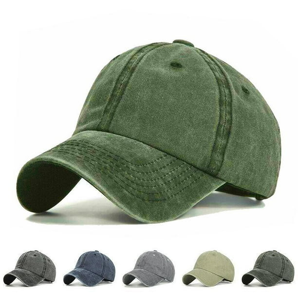 PONYTAIL HAT MESSY HIGH BUN DAD HAT PONYCAP ADJUSTABLE SOLID COTTON DISTRESSED WASHED DENIM LOOK ... | Walmart (US)