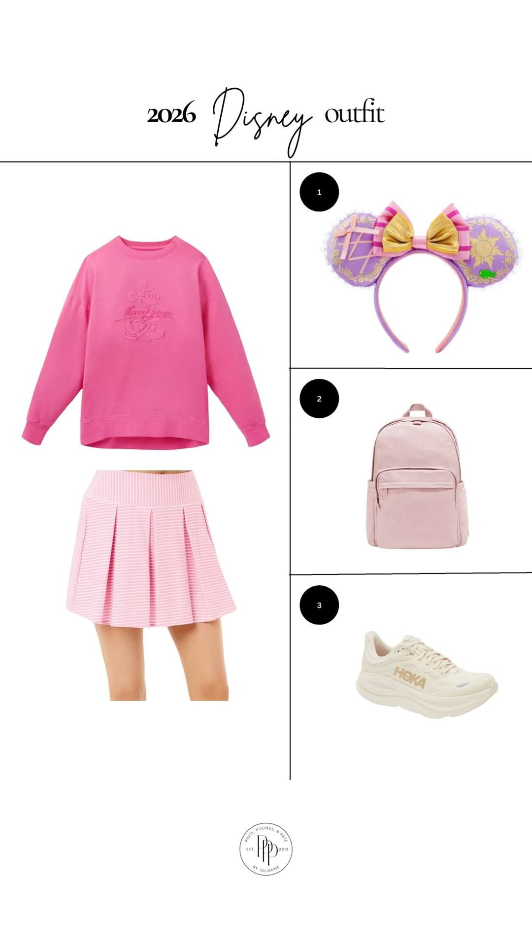 Cute and comfortable Disney outfit idea with a pink sweatshirt, tennis skirt, and supportive sneakers. Perfect for long park days, walking, and staying comfortable while still looking put together.✈️✨

Travel, Disney world, Disney trip, Disney, vacation, park 

 

#LTKootd #LTKSeasonal #LTKTravel