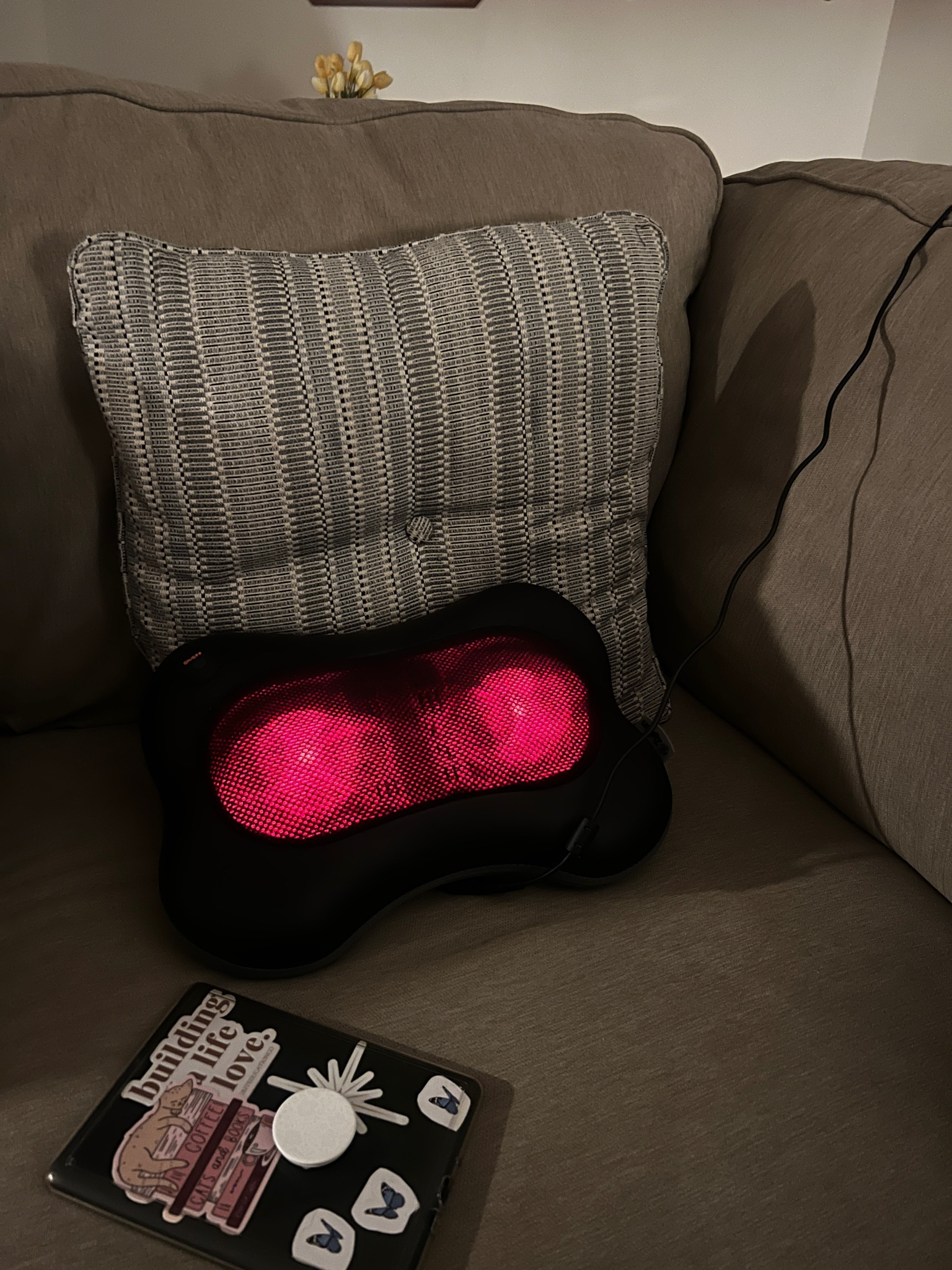 Heated back massager