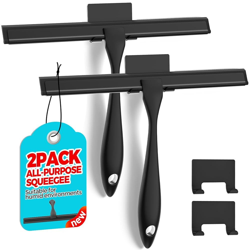 2PACK All-Purpose Shower Squeegee for Shower Doors, Tile Shower Walls, Bathroom, Window, Glass an... | Amazon (US)