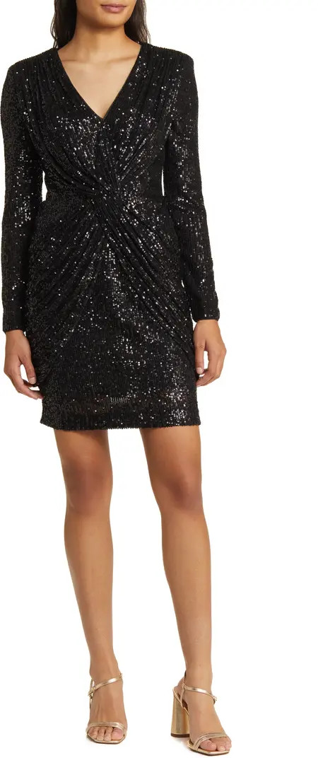 Sequin Long Sleeve Cocktail Dress | Nordstrom
