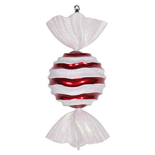 Vickerman 18.5" Red-White Striped Wave Candy Christmas Ornament | Amazon (US)