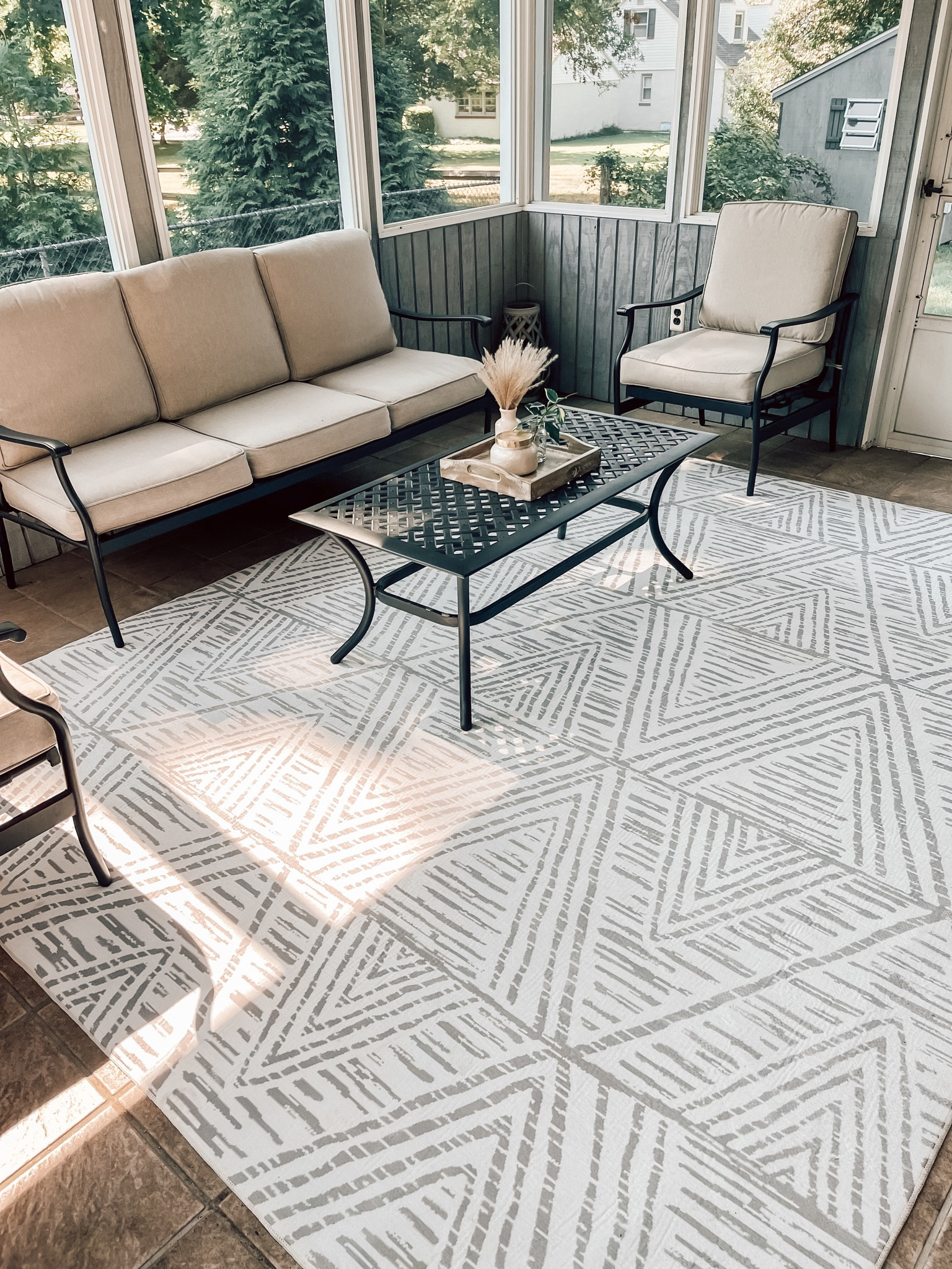 Obsessed with this patio rug! They have the best prices and this one is even washable! Got it last year so I rewashed it for this season and it’s looking as good as new 👌

Home decor, patio furniture, outdoor rug, outdoor carpet, home and garden, backyard finds 

#LTKSeasonal #LTKFind #LTKhome