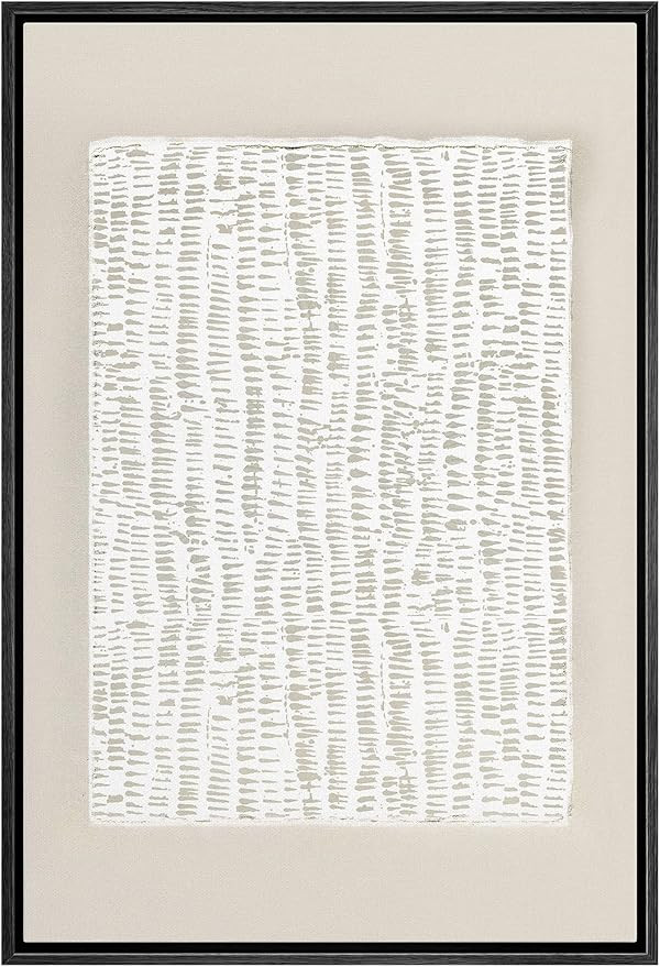 IDEA4WALL Framed Canvas Print Wall Art White Tan Grunge Distressed Line Art Square Abstract Shape... | Amazon (US)