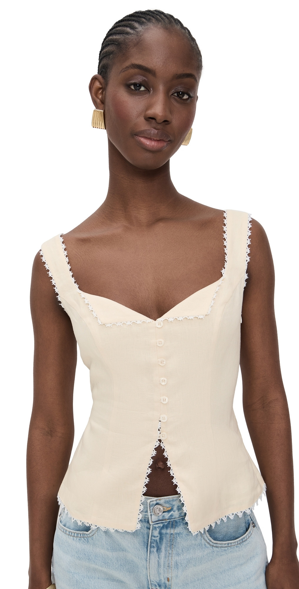 Reformation Viola Linen Top Sugar 4 | Shopbop