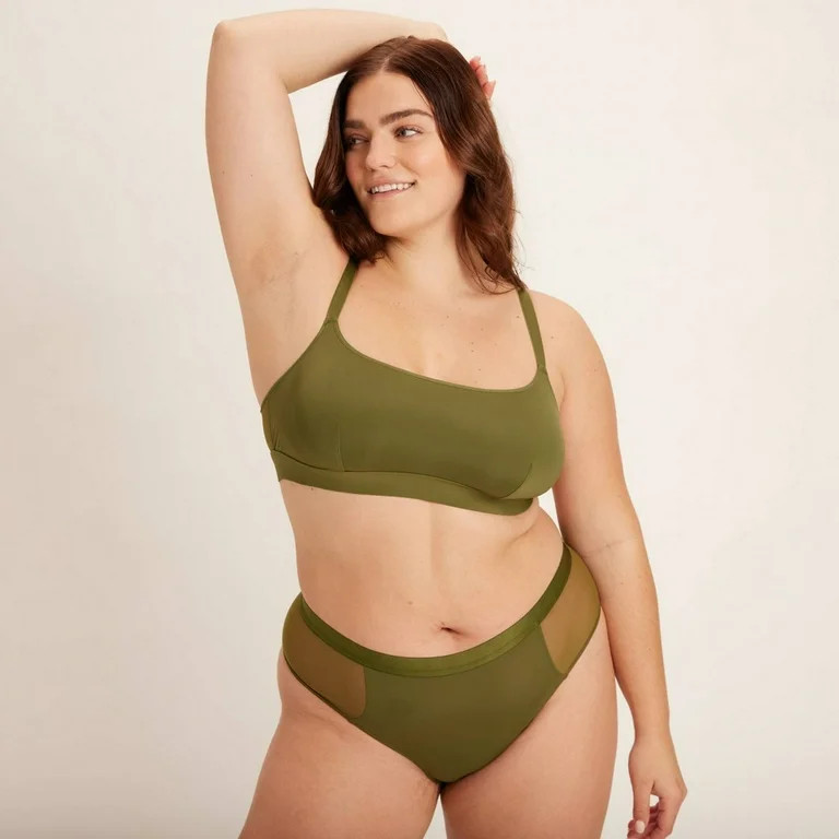 Parade Women's Re:Play Scoop Neck Wireless Bralette - Olive S3 | Walmart (US)