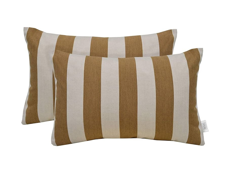 RSH DECOR: Sunbrella Lumbar Throw Pillows Set of 2 | 20" x 12" | Water and Fade-Resistant Perform... | Amazon (US)