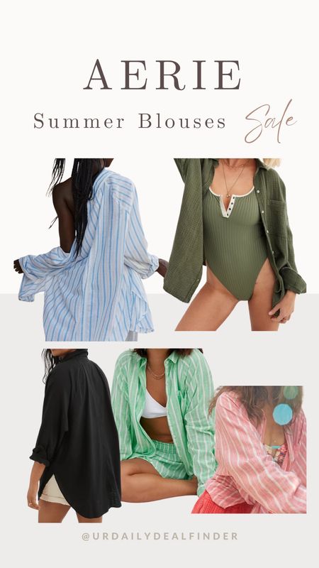 Blouses for women this summer found on Aerie! Fresh summer blouses for HER✨

Pool outfit, beach outfit, summer outfitt

Follow my IG stories for daily deals finds! @urdailydealfinder

#LTKsalealert #LTKfindsunder50 #LTKstyletip