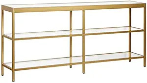 Alexis 64'' Wide Rectangular Console Table in Brass | Amazon (US)