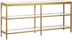 Alexis 64'' Wide Rectangular Console Table in Brass | Amazon (US)