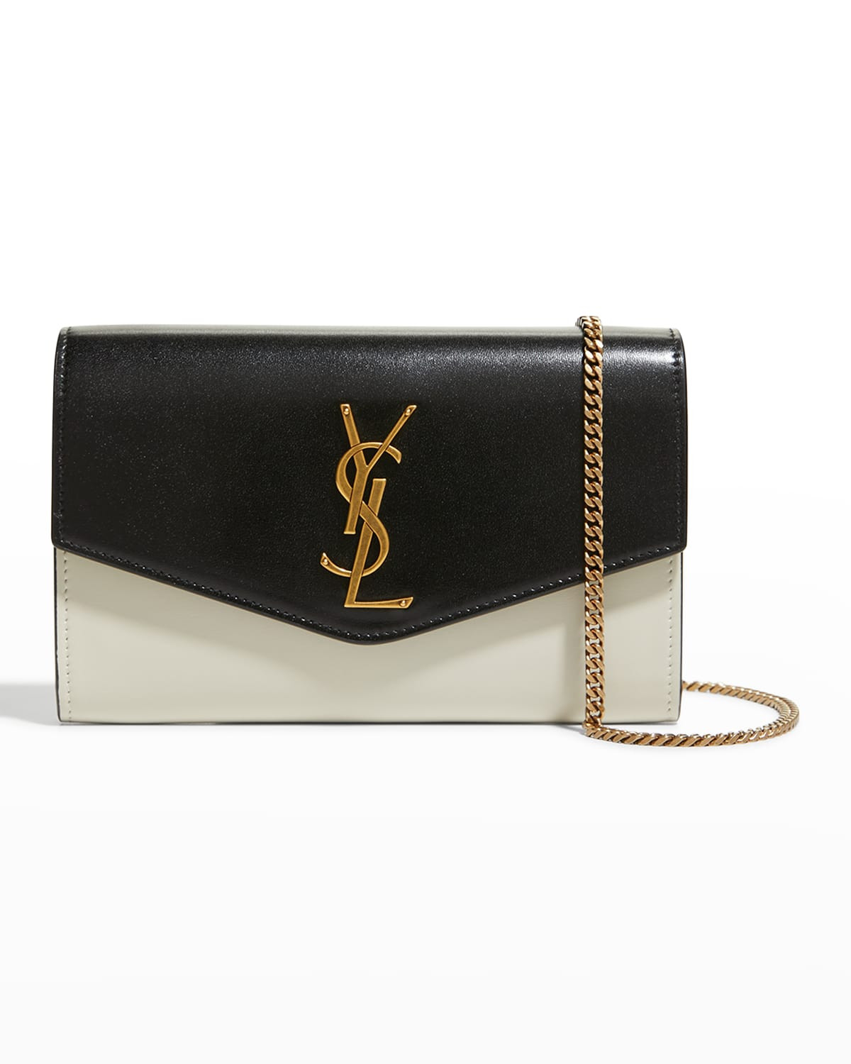 YSL Bicolor Calfskin Wallet on Chain | Neiman Marcus