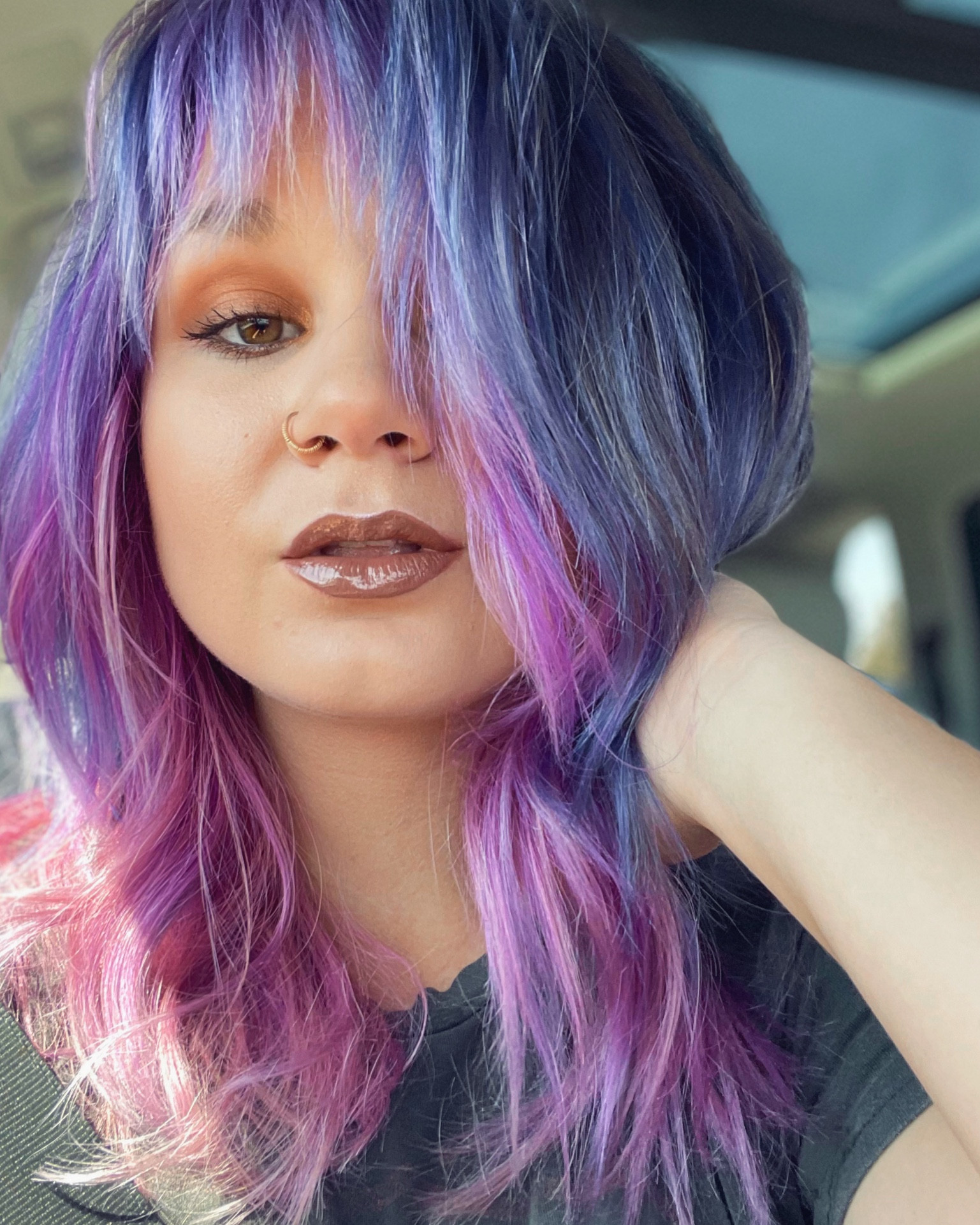 Satin warm orange and brown halo eye with no eyeliner and a glossy warm brown lip combo that works great for brown eyes. 

#LTKbeauty