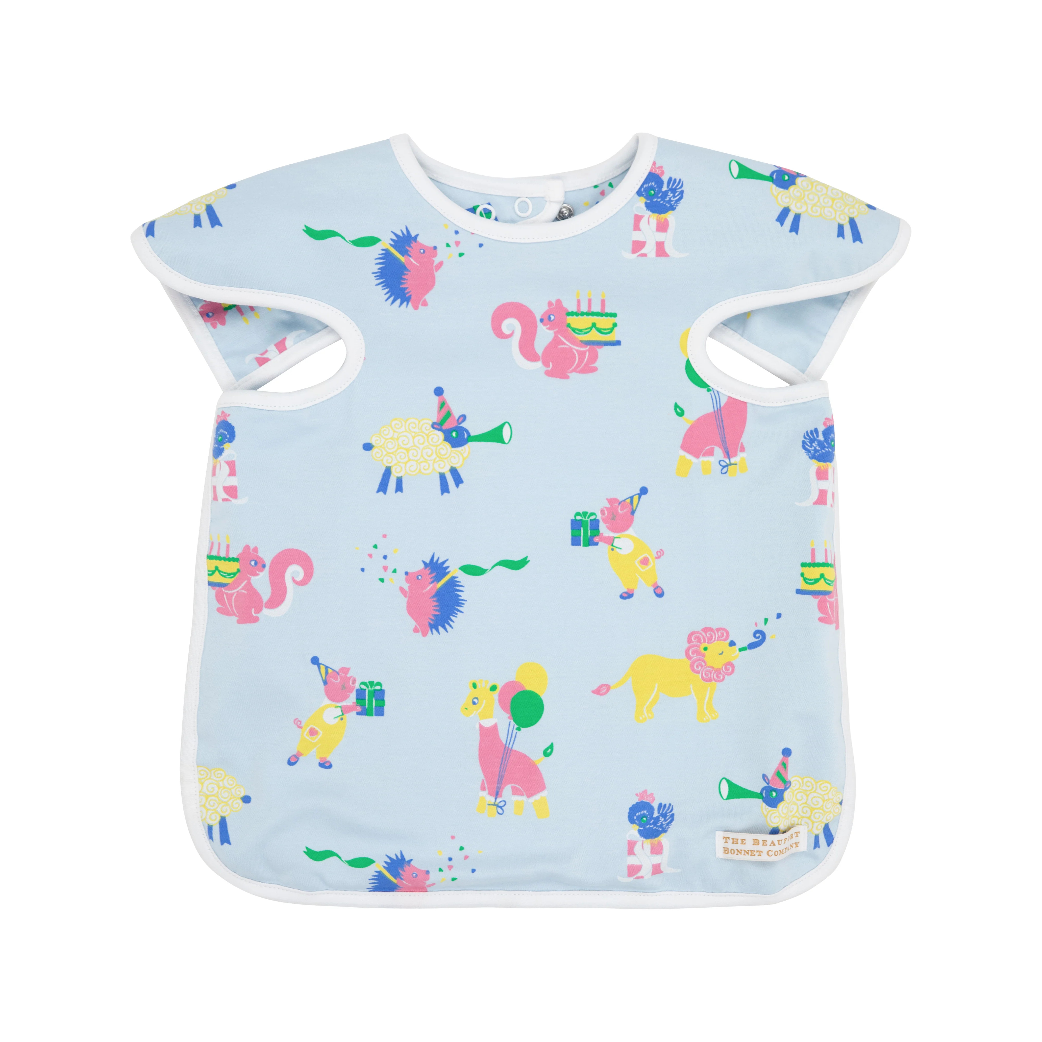Big Bite Bib (Unisex) - Party on Party Animal with Worth Avenue White | The Beaufort Bonnet Company