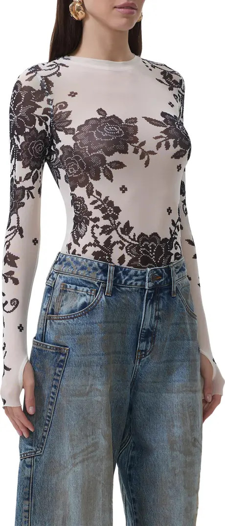 Kaylee Floral Mesh Top | Nordstrom