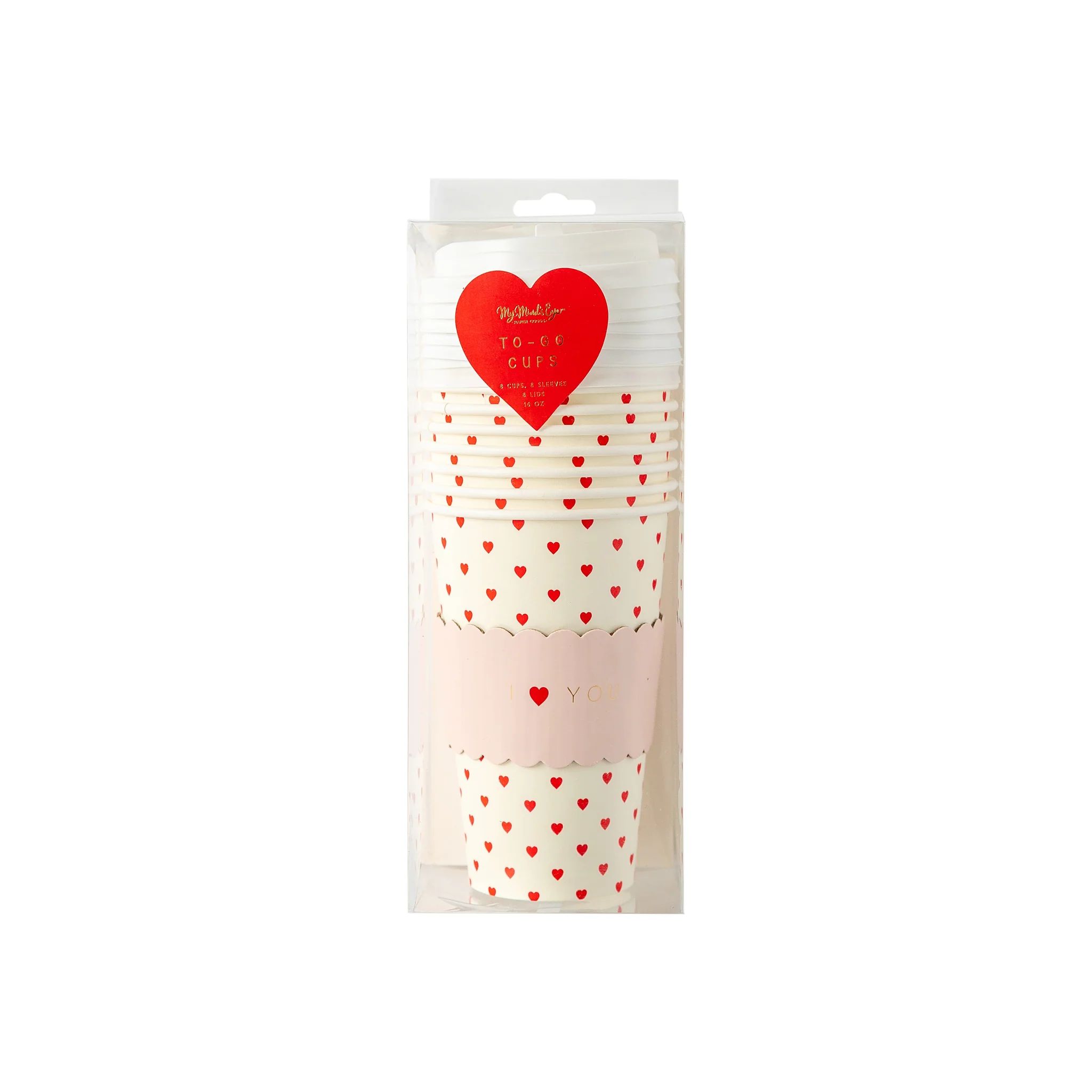 I Heart You To-Go Cups (8 ct) | My Mind's Eye