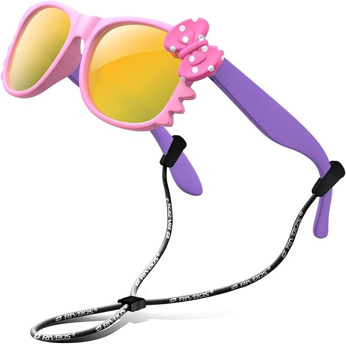 RIVBOS Kids Sunglasses for Girls Boys with Strap Polarized UV Protection Flexible Rubber Shades R... | Amazon (US)