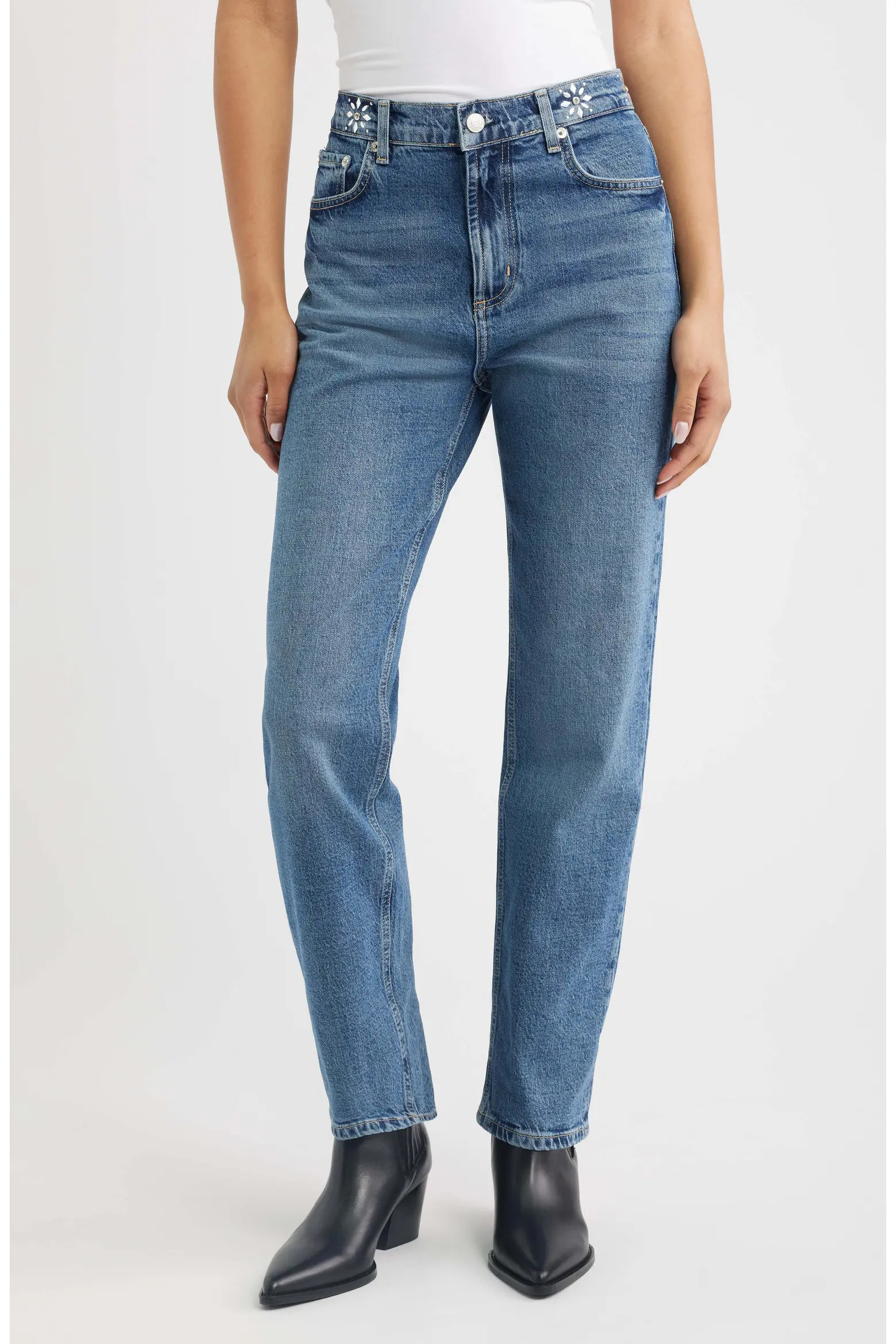 Rails Topanga Crystal Detail High Waist Jeans (Women) | Nordstrom | Nordstrom