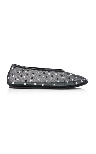 Marcy Crystal-Embellished Mesh Flats | Moda Operandi (Global)