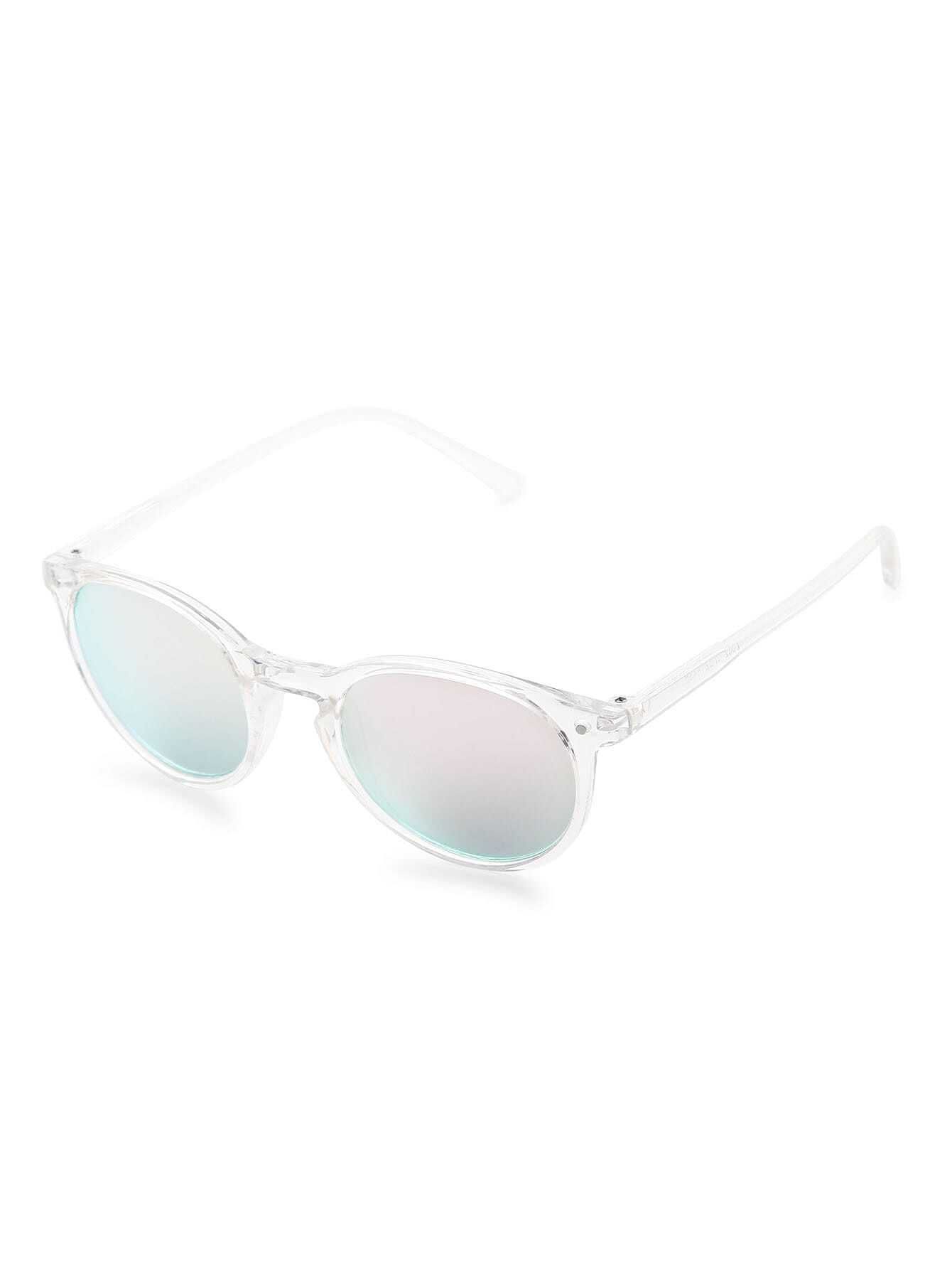 Clear Frame Pink Lens Sunglasses | ROMWE