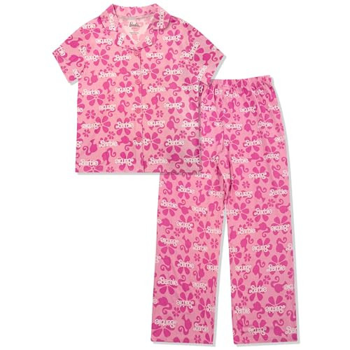 Barbie Girls Pajama Set - 2 Piece Girls Pjs Button Down Short Sleeve & Pants For Kids - Official Product | Amazon (US)
