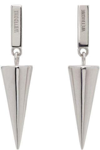 We11done - Silver Spike Drop Earrings | SSENSE