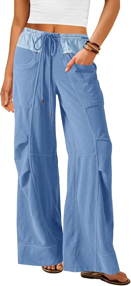 Nirovien Womens Wide Leg Sweatpants Baggy Pants High Waisted Lounge Pants Palazzo Barrel Sweatpan... | Amazon (US)