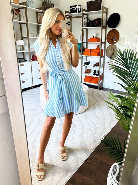 Macy15 for 15% off! Avara. Summer dress. Striped dress. Blue dress. Summer style. Classy outfit  

#LTKSeasonal #LTKfindsunder100 #LTKshoecrush