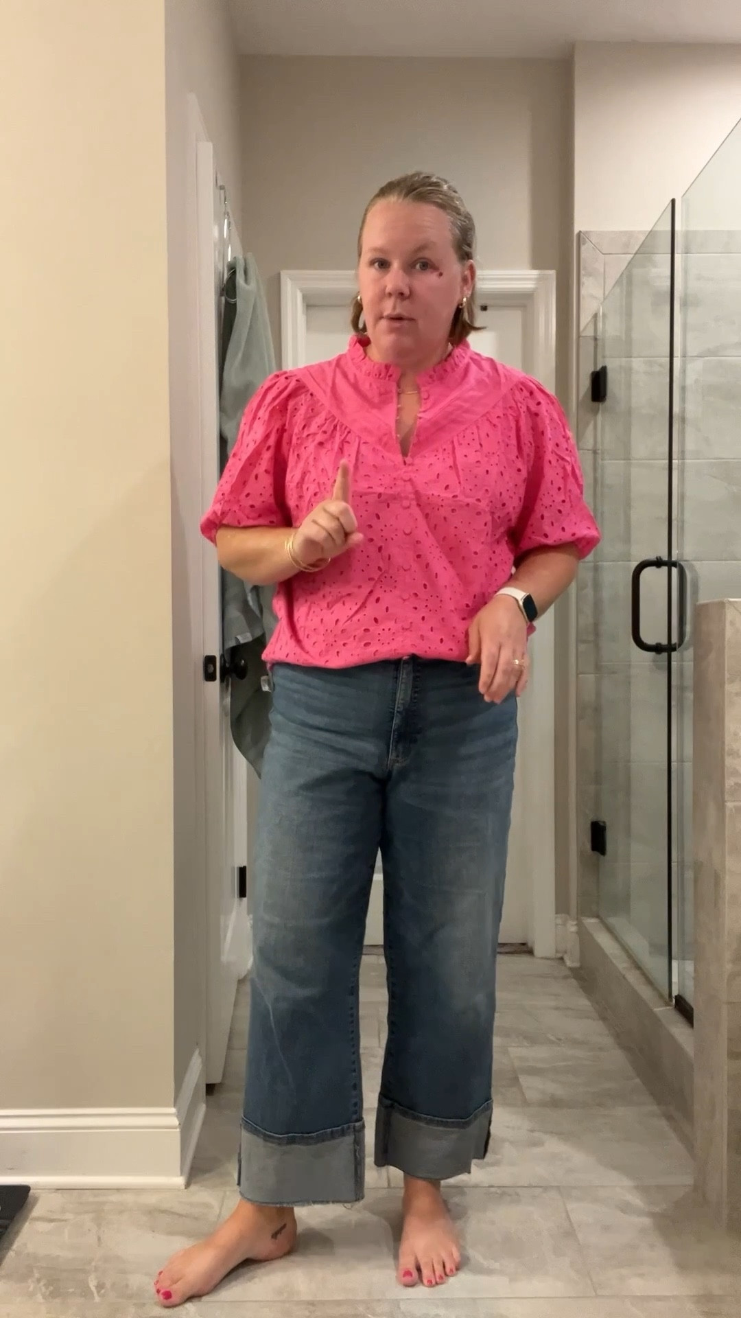 Amazon blouses, pink eyelet blouse, under $40

#LTKMidsize #LTKFindsUnder50 #LTKSaleAlert