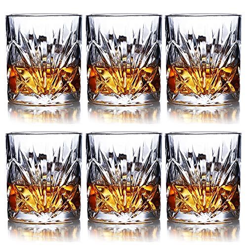 Whiskey Glasses Set of 6 - 10oz Premium Crystal Whiskey Glass, Rock Style Old Fashioned Glass For... | Amazon (US)