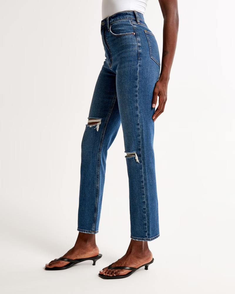 Ultra High Rise Ankle Straight Jean | Abercrombie & Fitch (US)