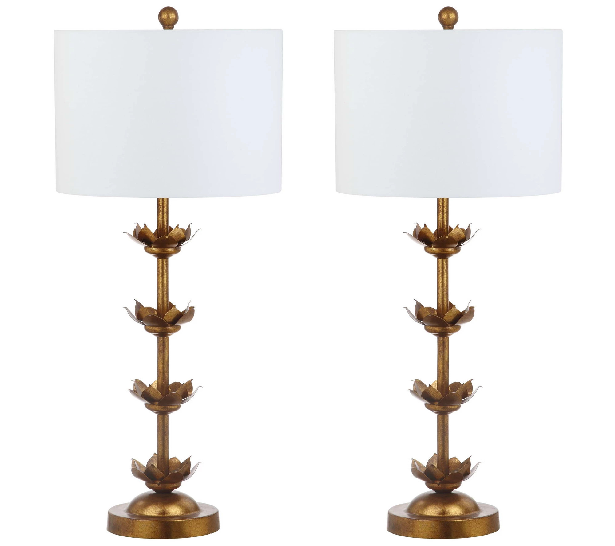 Lani Leaf Table Lamps, Set of 2 - QVC.com | QVC