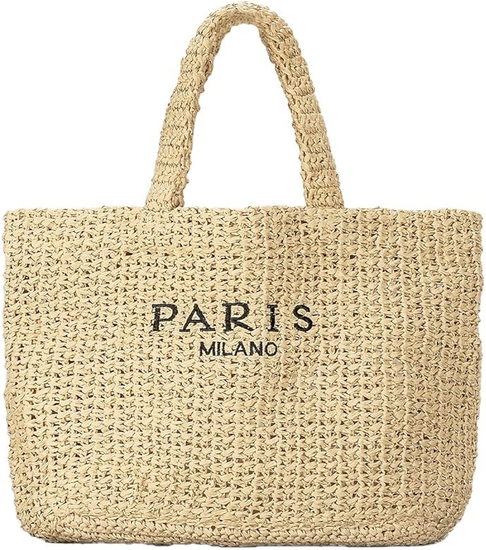 OWGSEE Large Straw Beach Bag for Women Summer Woven Shoulder Tote Bag Straw Purses and Handbags f... | Amazon (CA)