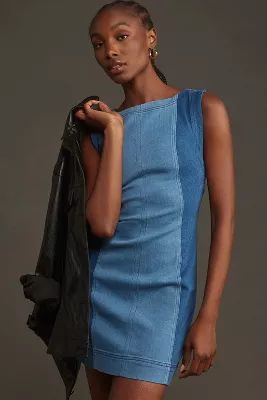 Pilcro Sleeveless Two-Tone Denim Mini Dress | Anthropologie (US)