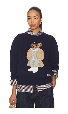 Polo Ralph Lauren Polo Bear Wool Cashmere Blend Sweater in Hunter Navy from Revolve.com | Revolve Clothing (Global)