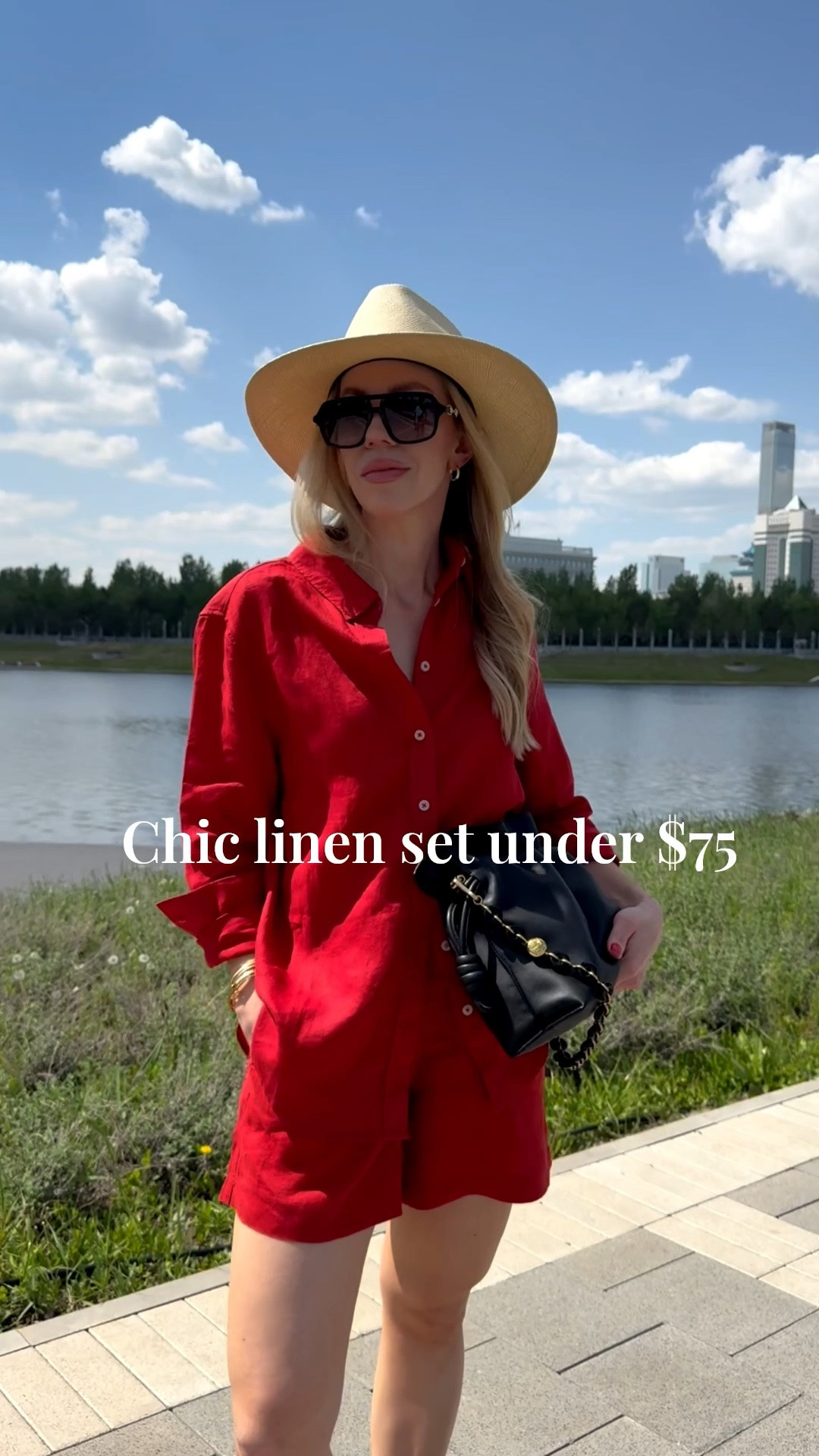 This linen set is under $75! Grab the chile red before it sells out 💨 Wearing XS in the shorts and S in the shirt

#LTKTravel #LTKSeasonal #LTKOver40