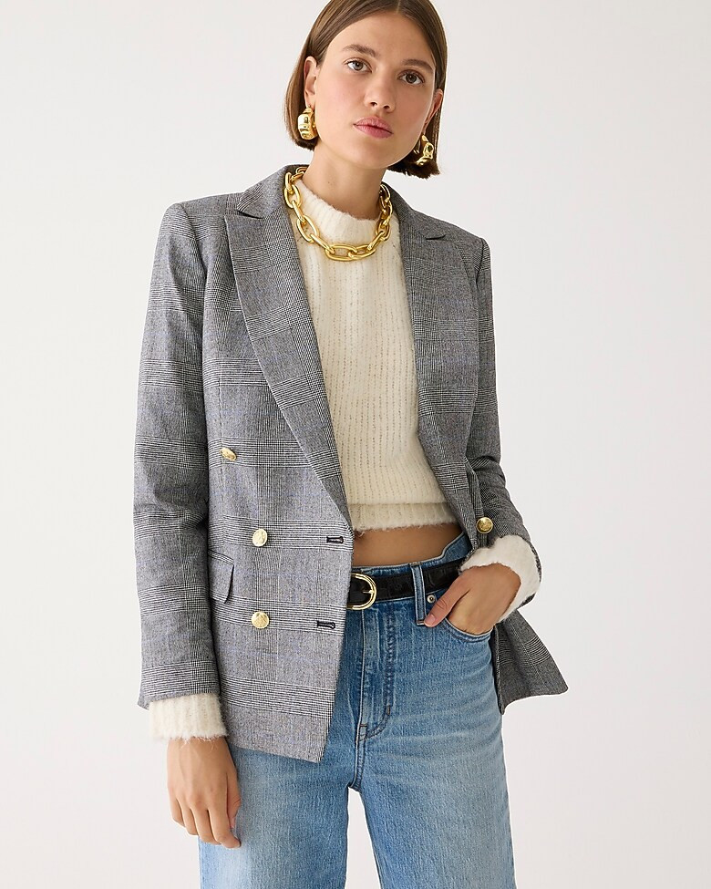 Brynn blazer in plaid English wool blend | J. Crew US