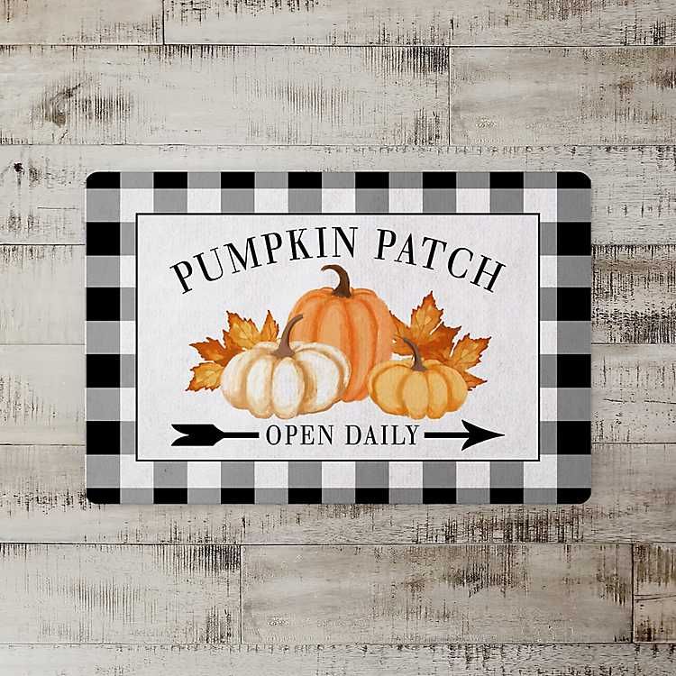 Pumpkin Patch on Buffalo Check Floor Mat | Kirkland's Home