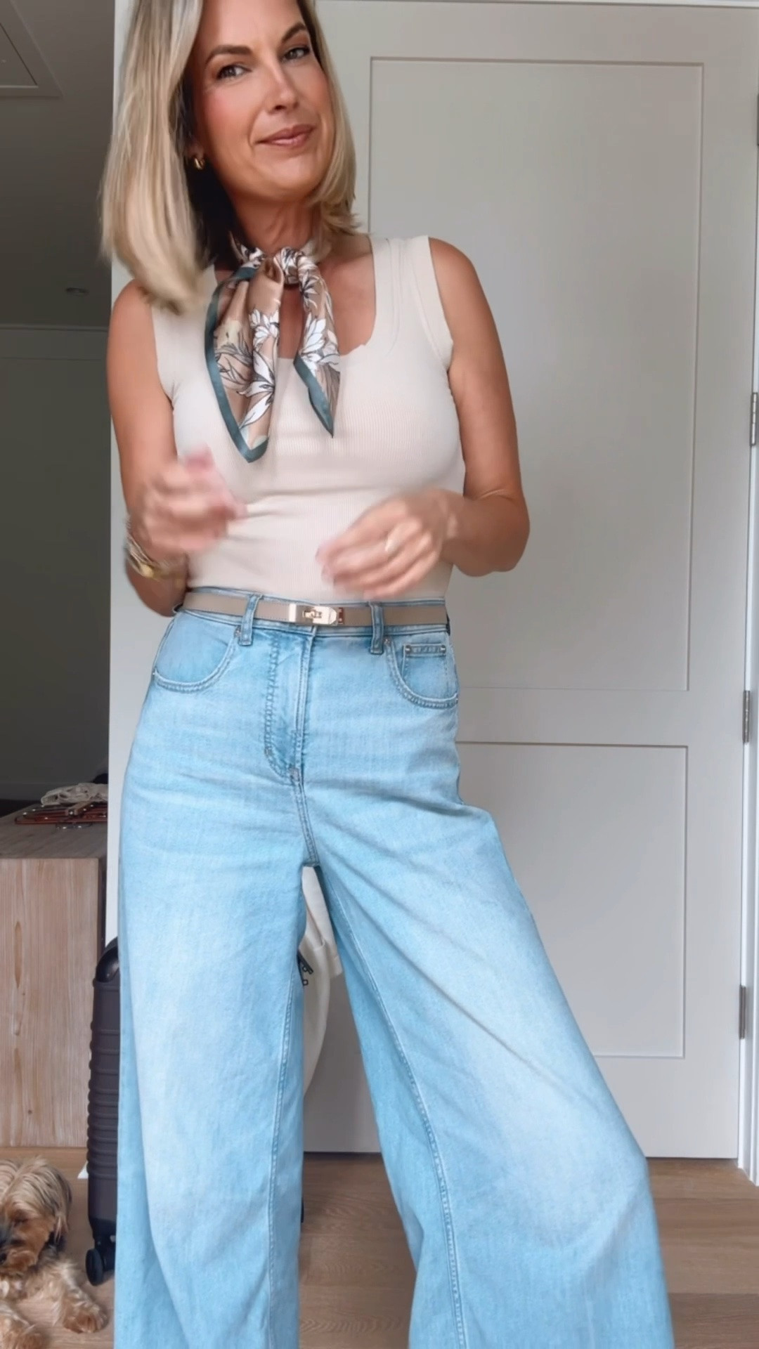 Wearing small tall in the jeans. I am 5’11”. Use my new customer discount code RACHELXSPANX for a discount.  Small tank and sweater blazer. Sneakers that look like loafers true to size.  Travel outfit. Airport outfit.

#LTKootd #LTKgrwm #LTKTravel