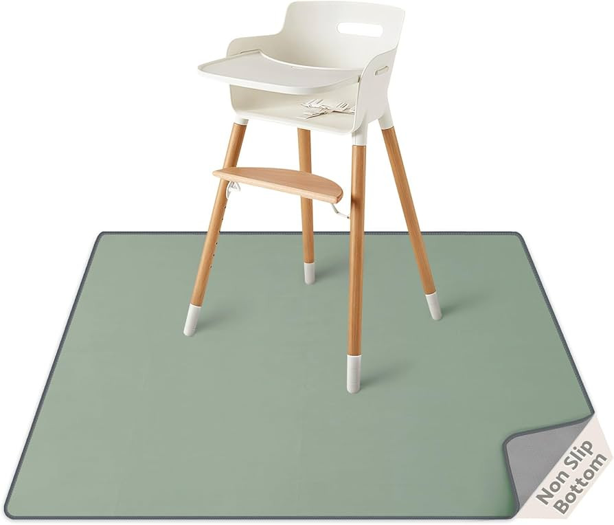 Blissful Diary Baby Splat Mat for Under High Chair, 50.4 x 50.4 Inch Wipeable Splash Mat, Waterpr... | Amazon (US)